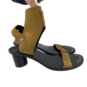 New Isabel Marant Jaeryn Suede Leather Ankle Strap Sandals Brown Size 41 USA 11